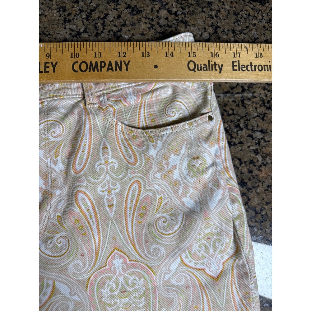 Wrangler High Rise Fierce Flare Jeans Paisley Print Boho Retro Pants 28x30 - Picture 5 of 7